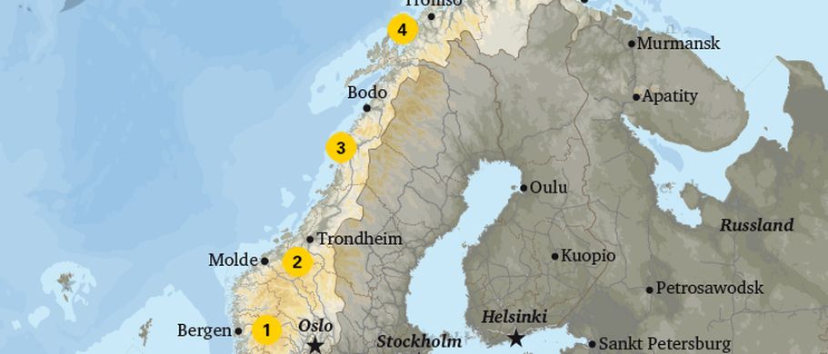 Karte Norwegen