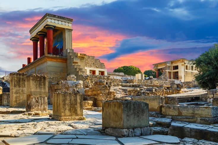 Der Palast von Knossos auf Kreta, eine archäologische Stätte.