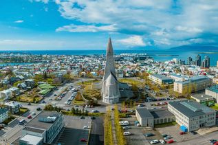Blick auf die Stadt Reykjavik