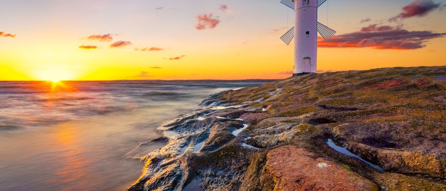 Leuchtturm Swinemünde im Sonnenuntergang