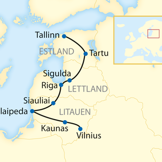 Karte mit Routenbeschreibung
