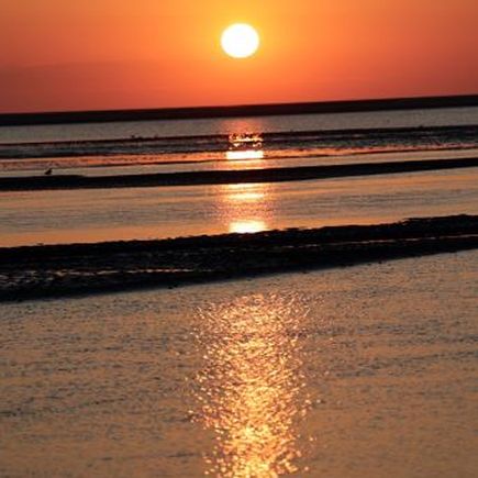 Borkum Strand Sonnenuntergang rot