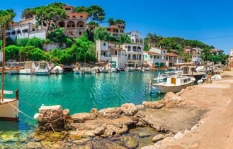 Mallorca Fischer Dorf Hafen Boote