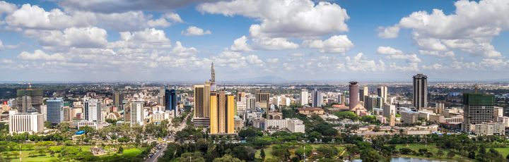 Blick auf die Skyline von Nairobi