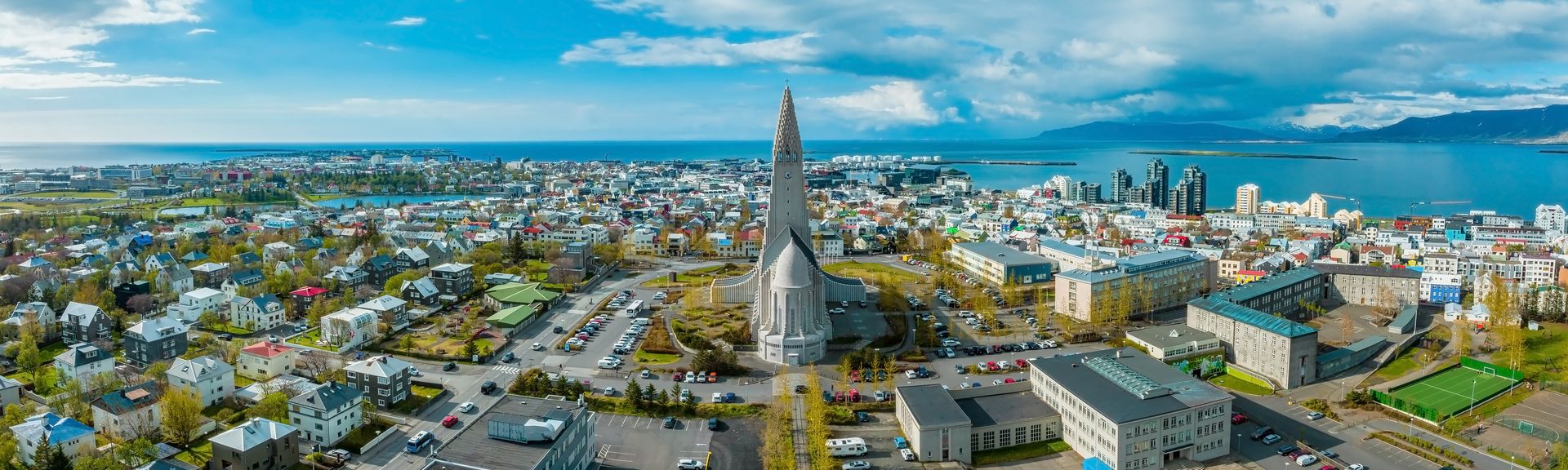 Blick auf die Stadt Reykjavik