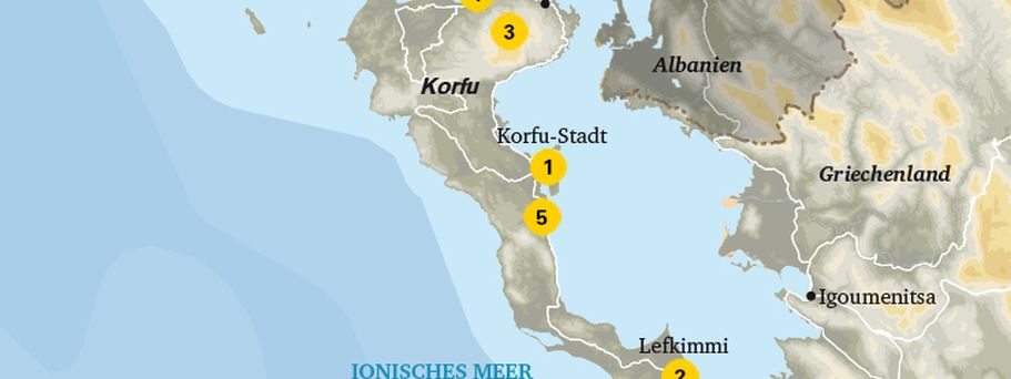 Karte Korfu