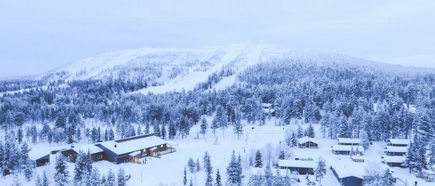 Ferienort Sallatunturi Blick über schneebedeckte Landschaft