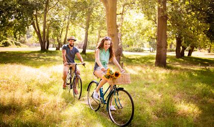 Saison Frühling Paar Fahrrad