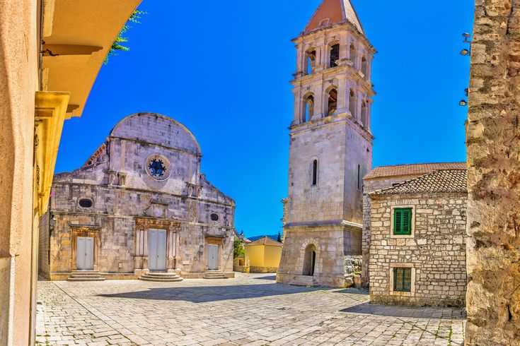 Grad auf Hvar Blick auf alte Gebäude