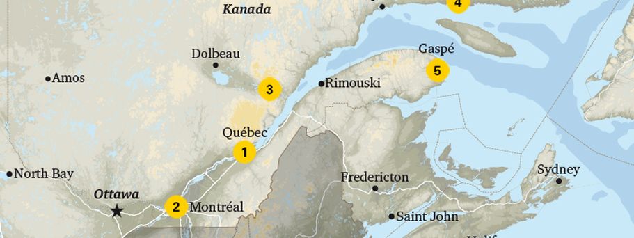 Karte Kanada Quebec