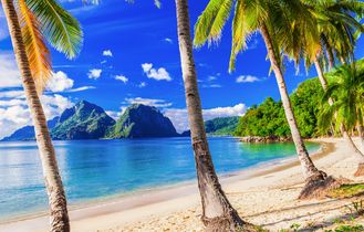 Palmenstrand auf Mauritius