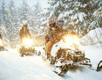 Auf eigene Faust durchs Schneetreiben mit dem Snowmobil