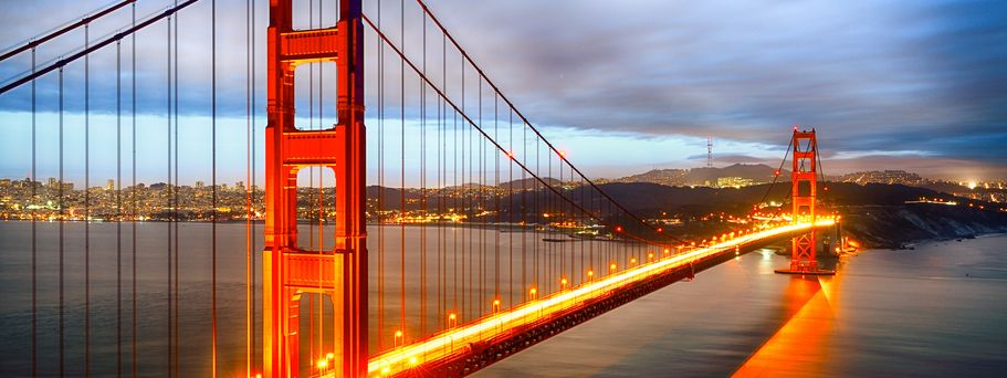 Roadtrip Highway 1 USA Urlaub Reise Golden Gate Bridge in San Francisco