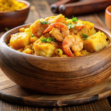Mofongo mit Knoblauch Garnelen