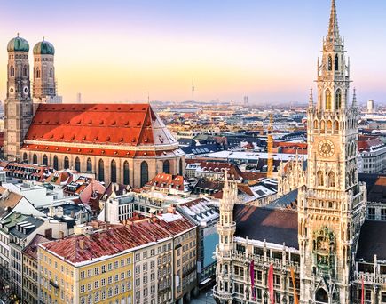 Familienurlaub München Luftaufnahme der Innenstadt