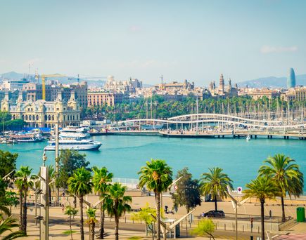 Blick auf den Hafen von Barcelona
