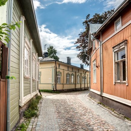 Die historischen Holzhäuser in Rauma sind Unesco Weltkulturerbe