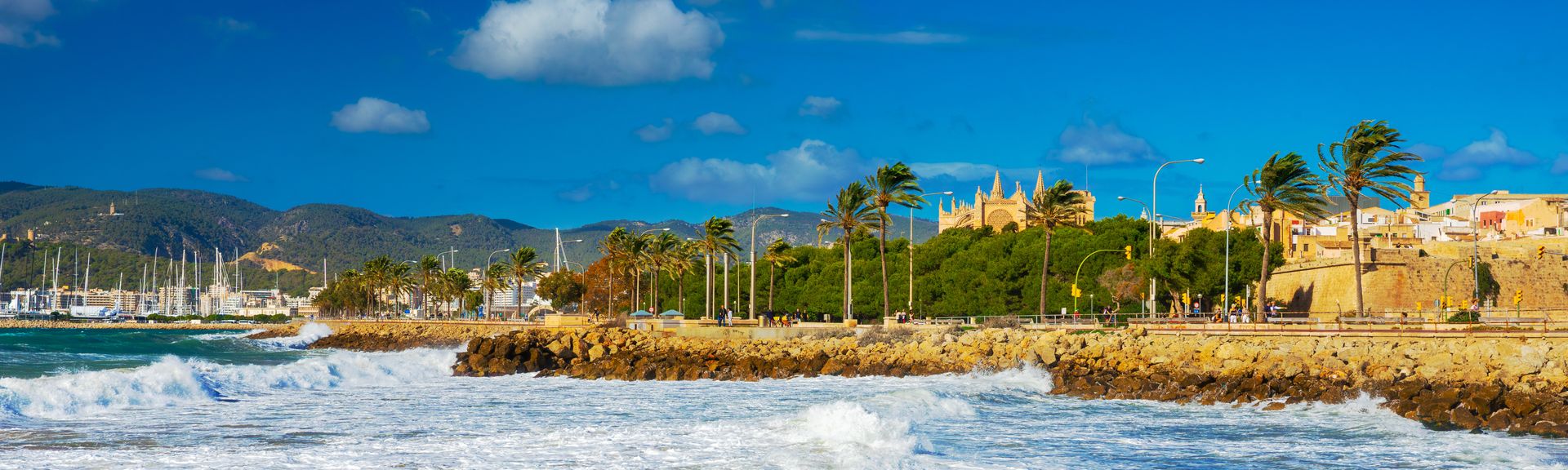 Panorama Blick auf die Bucht vor Palma de Mallorca