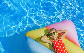 child in pool