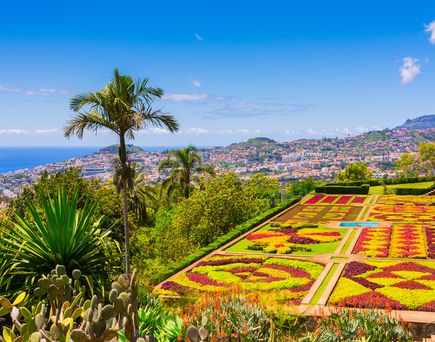Blick auf den Botanischen Garten auf Madeira. 