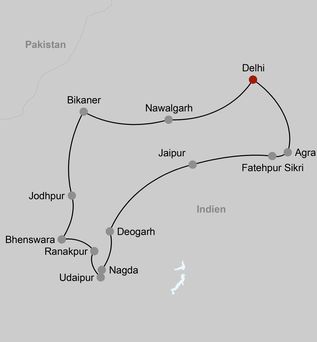 Reisekarte Indiens Zauberwelten