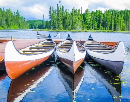 Mit dem Kanu erkundet man die Seen und Flüsse Québecs