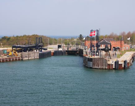 Blick auf den Hafen von Gedser
