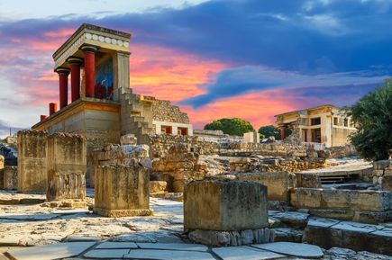 Der Palast von Knossos auf Kreta, eine archäologische Stätte.