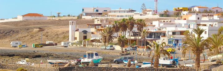 Blick auf die Salzfelder auf Fuerteventura.