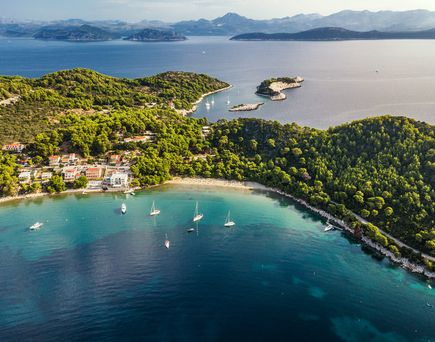 Kroatien Mljet Inseln Urlaub Panorama einer Bucht Mijet