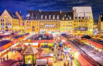 Nürnberger Weihnachtsmarkt bei Nacht