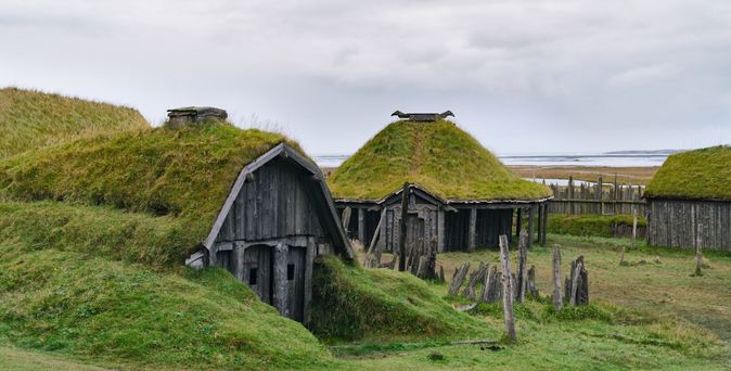 Traditional Viking village. Stokksnes Peninsula, Hofn, Iceland