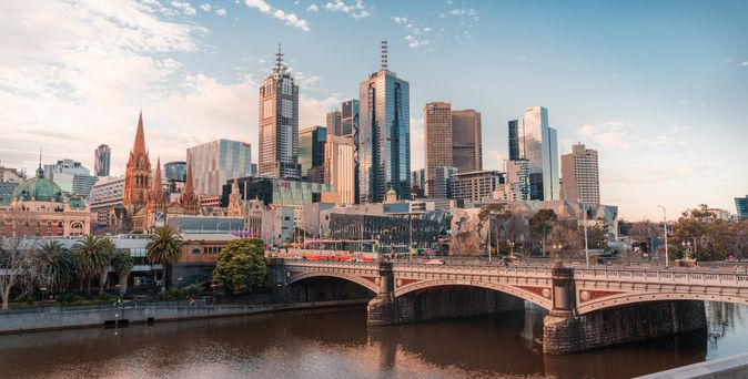 Skyline von Melbourne, Blick über den Ozean
