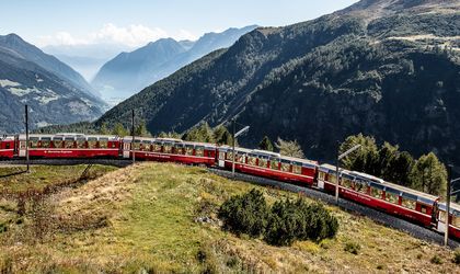 Bernina Express in den Alpen