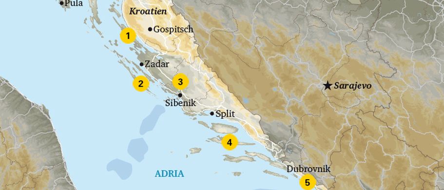 Karte Camping Dalmatien