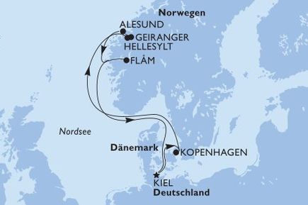Routenkarte MSC Cruises