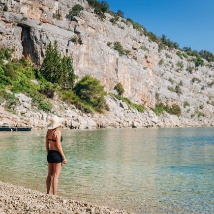 Dubrovnik Frau am Strand