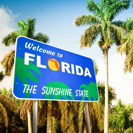 Roadtrip: Urlaub in Florida Straßenschild Welcome to Florida The Sunshine State