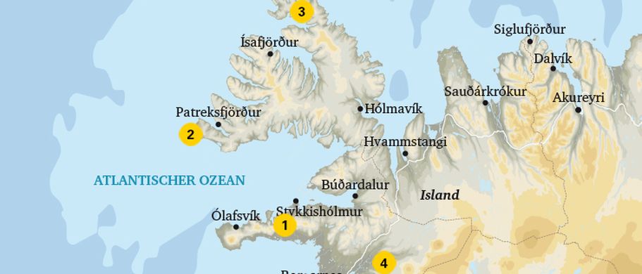 Karte von Island
