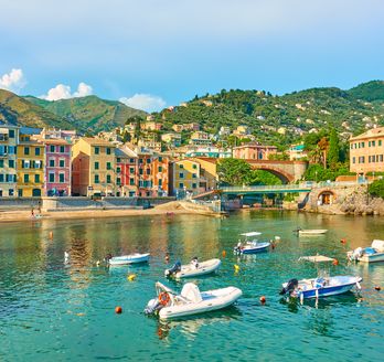 Panorama Blick auf Nervi Stadt in Genua