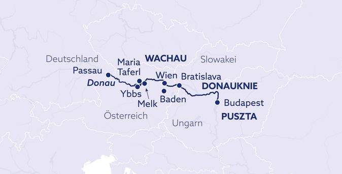 Karte mit Route