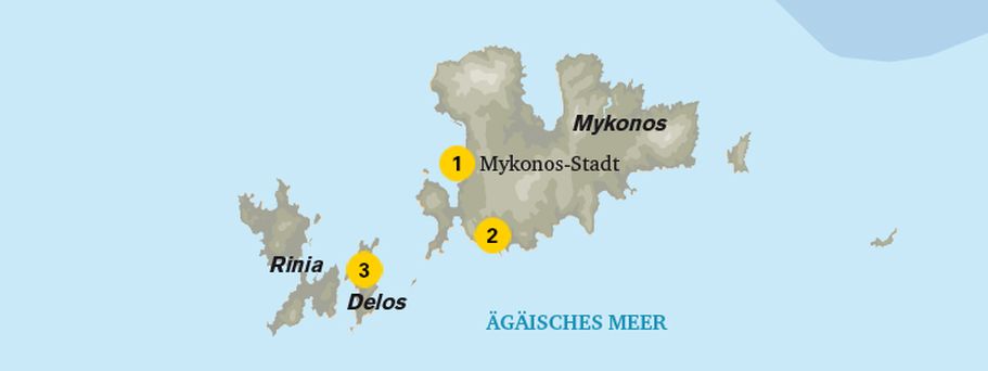 Karte Mykonos