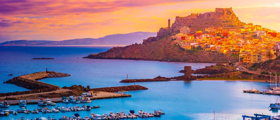 Blick auf Castelsardo, Sardinien