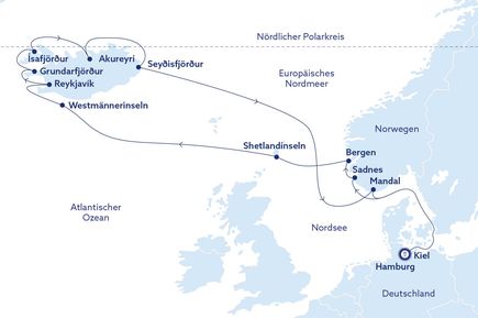 Karte mit Route