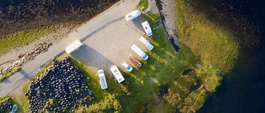 Wohnmobiltour Schottland Camper auf Parkplatz