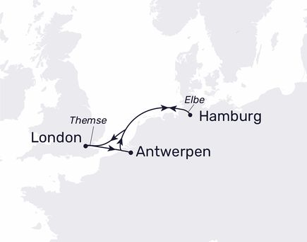 Karte Christmas Shoppinh in London mit MS Hamburg