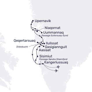 Routenkarte Grönland