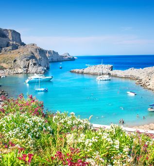 Blick auf die Bucht von Lindos