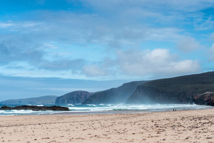 Blick auf die Bucht von Sandwood Bay. 