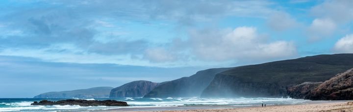 Blick auf die Bucht von Sandwood Bay. 